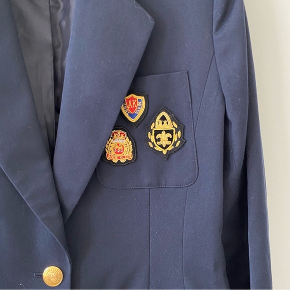 Anne Klein Women’s Navy Blazer with Gold Buttons and Patches - Picture 2 of 8